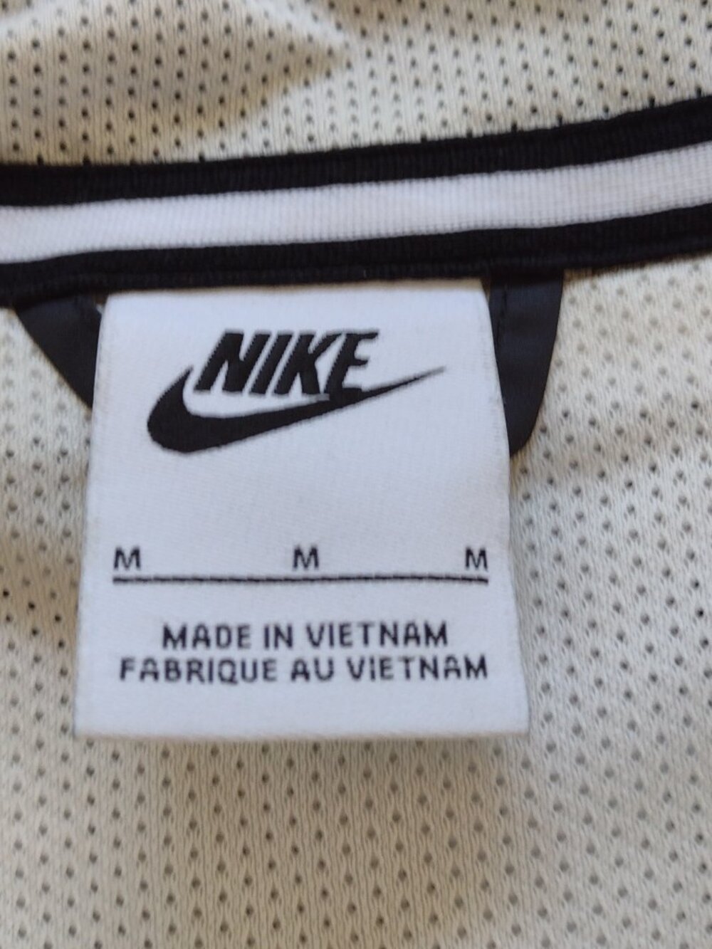Nike Men's Windbreaker Jacket Medium White Black Mesh Lined Full Zip - Picture 7 of 7